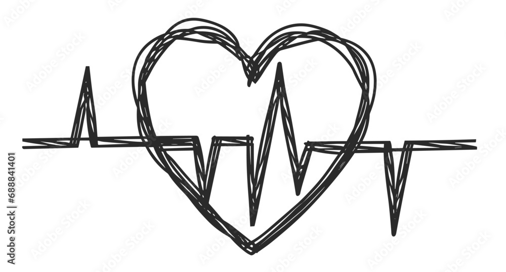 Tangled grungy heart scribble hand drawn with thin line, divider shape. Isolated on white background. Vector illustration Tangled grungy heart scribble hand drawn with thin line, divider shape. Isolated on white background. Vector illustration