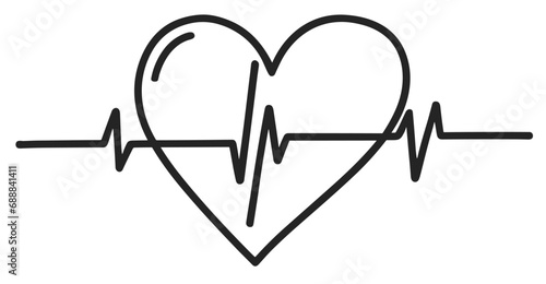 Tangled grungy heart scribble hand drawn with thin line, divider shape. Isolated on white background. Vector illustration