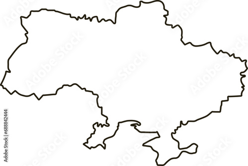 Map of Ukraine. Outline map vector illustration
