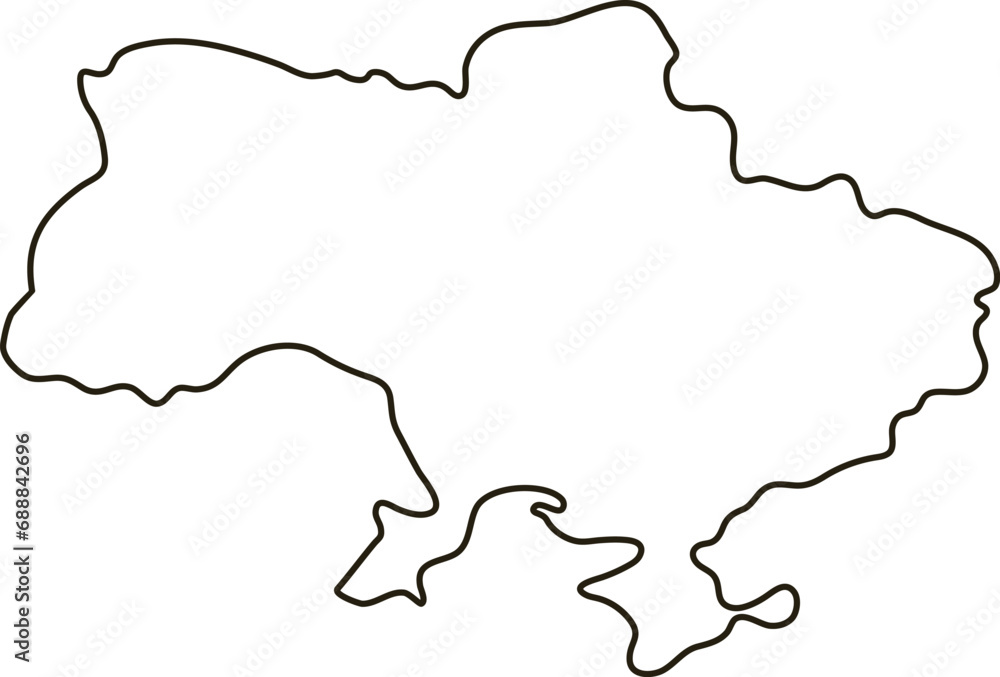 Map of Ukraine. Simple outline map vector illustration