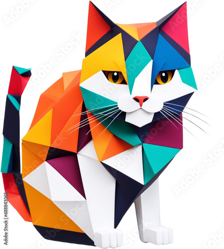 Onigami style a cute animal on white background photo