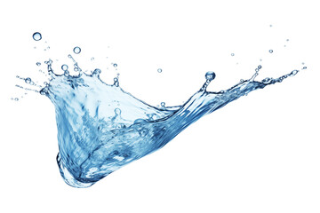 Blue water splash isolated on transparent background