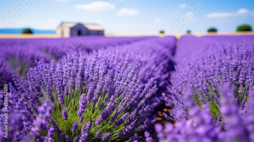 The view of the lavender flower field plant in bloom is very beautiful for background  and wallpaper