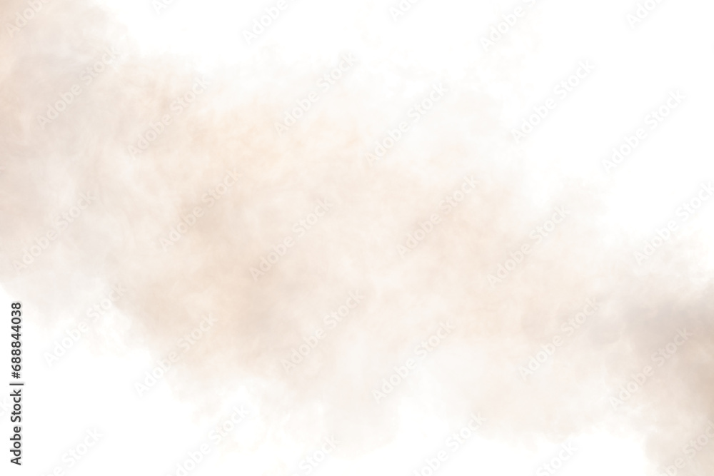 Dense Fluffy Puffs of White Smoke and Fog on white Background, Abstract Smoke Clouds, All Movement Blurred, intention out of focus, Air pollution pm 2.5 dust in city
