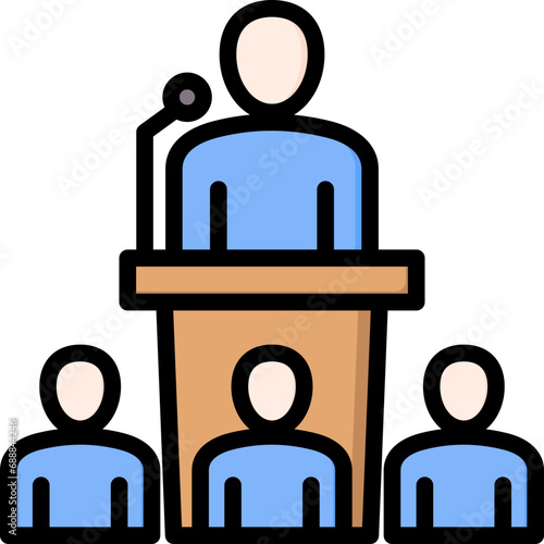 Conference Outline Color Icon