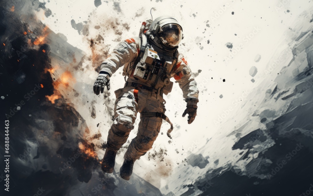 an astronaut is flying through star cloud Generative AI an astronaut is flying through star cloud Generative AI