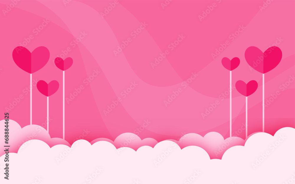 pink background. with love vector illustration for valentine theme banner, flayer , web advertisement