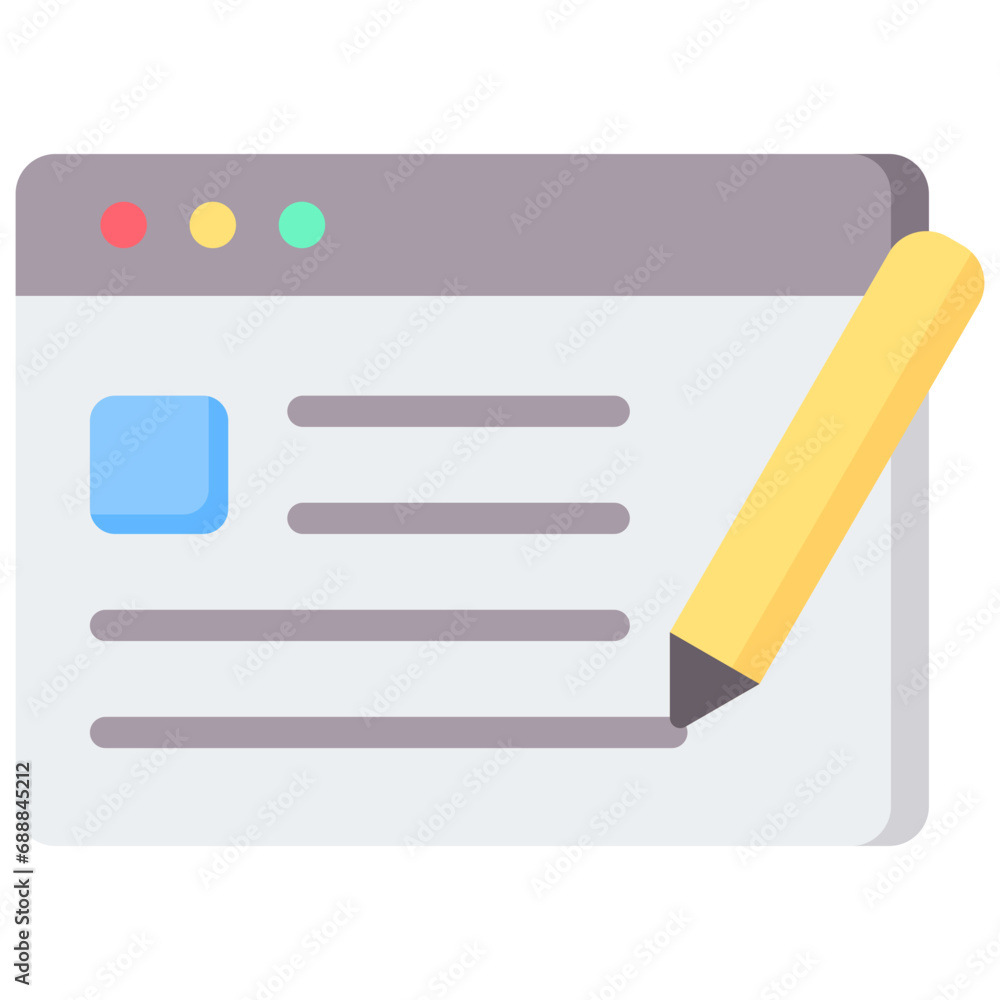 Online Writing Flat Icon Online Writing Flat Icon
