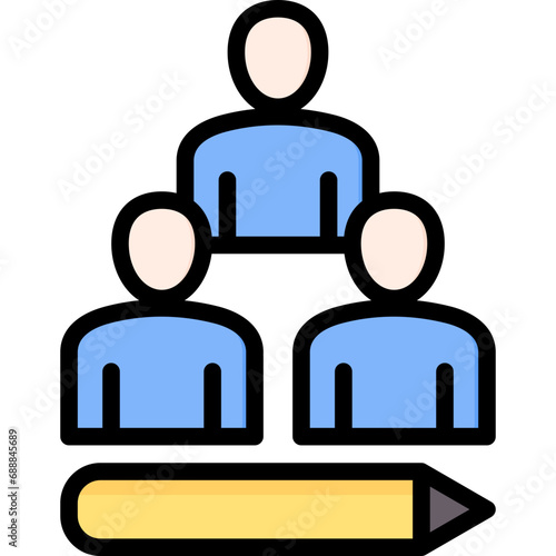 Writer Outline Color Icon
