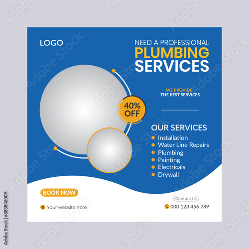 Professional plumbing and home maintenance expert social media post and web banner template design

EPS10
RGB Color
300DPI