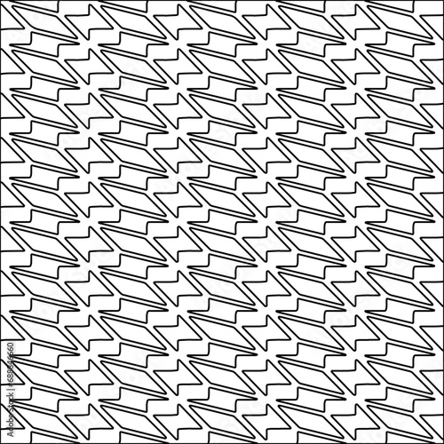 Stylish texture with figures from lines.black and white pattern for web page  textures  card  poster  fabric  textile. Monochrome graphic repeating design. Abstract background.