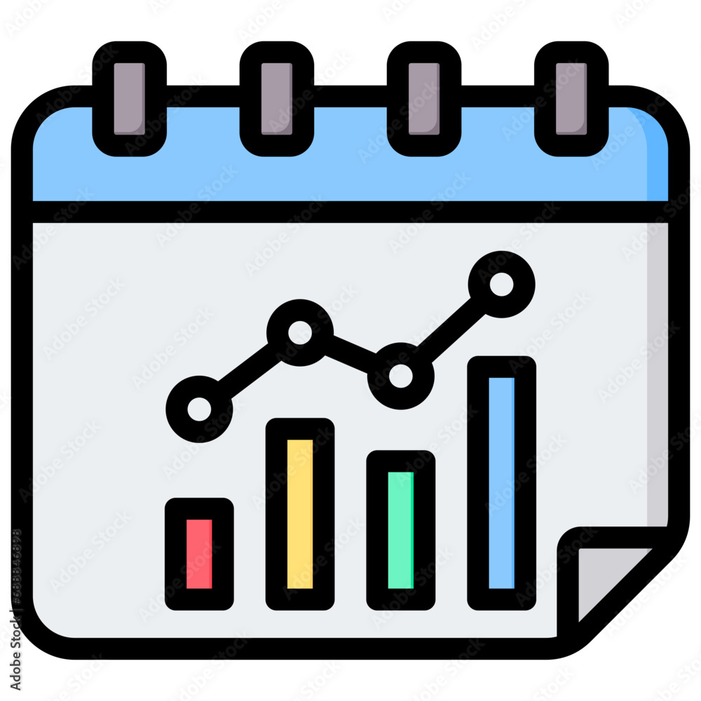 Analytics Outline Color Icon Analytics Outline Color Icon