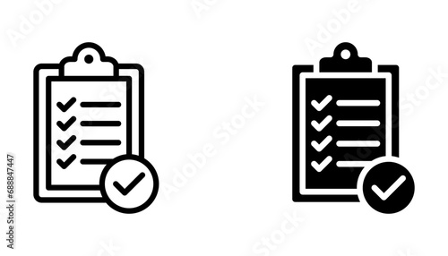 Clipboard icon vector. Task line icon symbol vector illustration on white background photo