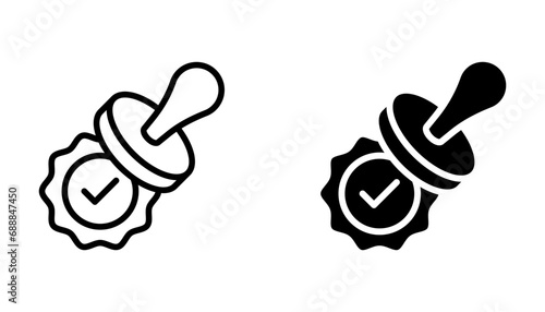 approve icon, stamp icon isolated sign symbol and flat style for app, web and digital design. vector illustration on white background photo