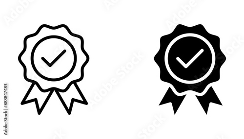Rosette Stamp Icon Vector Design Template. Editable Stroke. vector illustration on white background