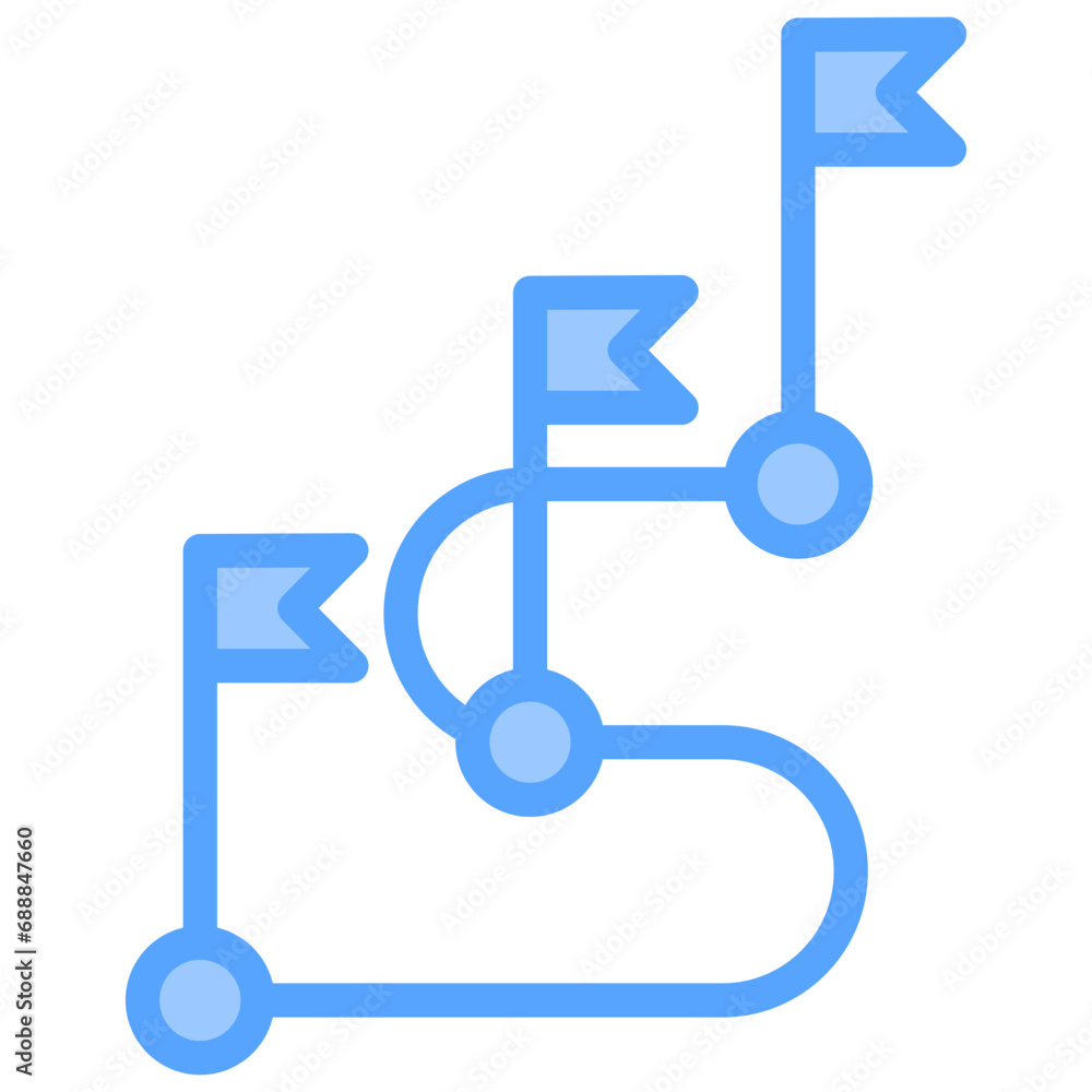 Route Blue Icon Route Blue Icon