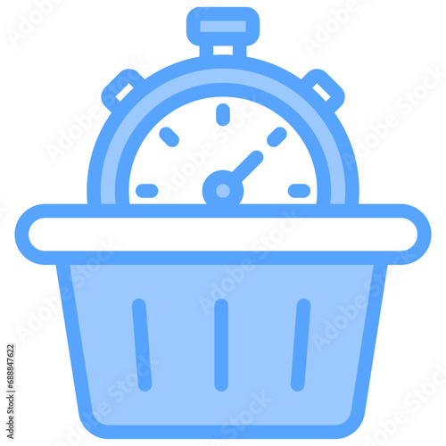 Waste Time Blue Icon