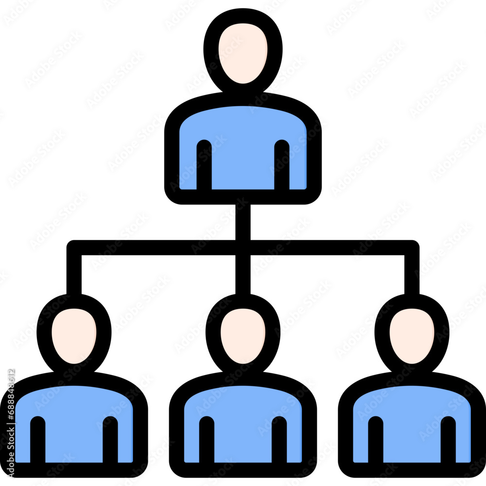 Fototapeta premium Organization Structure Outline Color Icon