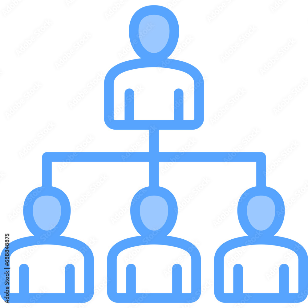 Organization Structure Blue Icon Organization Structure Blue Icon