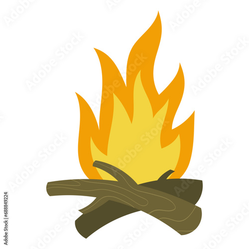 campfire camping vector illustration