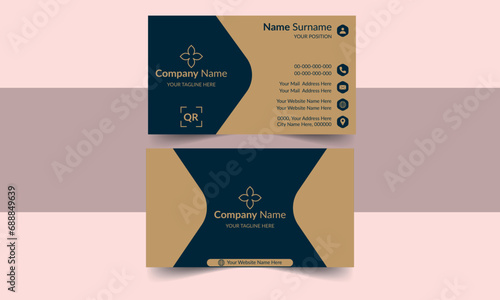 Modern and simple double sided editable business card template design 