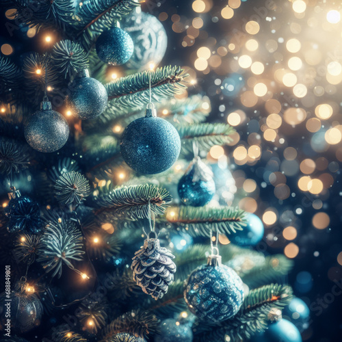 christmas background with christmas tree  Generative AI