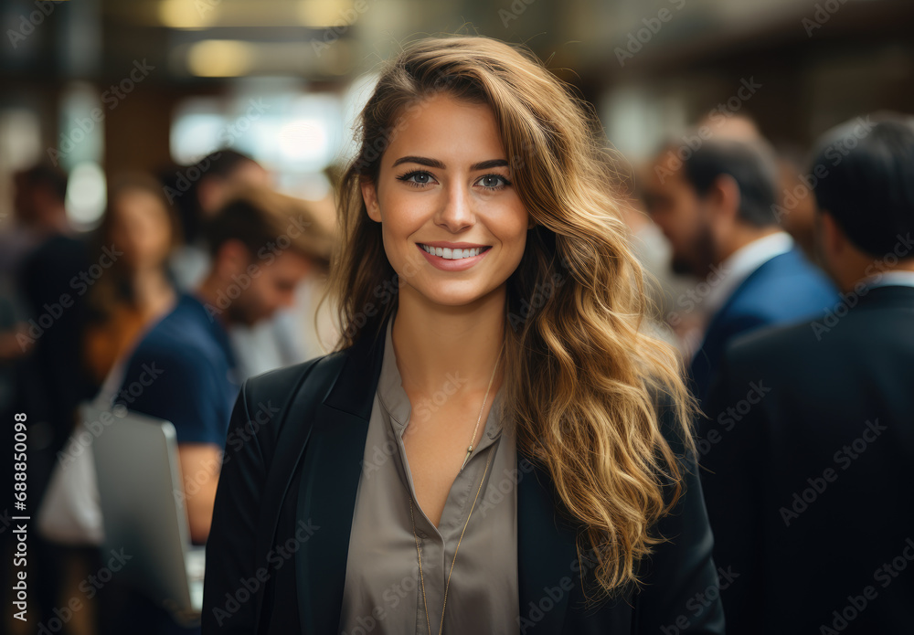 Fototapeta premium Female blond real estate manager