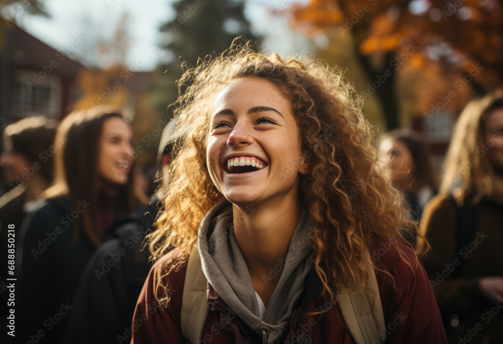 Pretty cheerful student girl Pretty cheerful student girl
