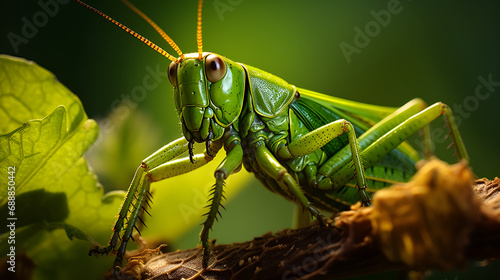 the yellow grasshopper with round oval gray eyes has an antenna on the head with a yellow-brown winged pattern, Close-up portrait of a grasshopper in nature., Close up of pair of Beautiful European    © Muhammad