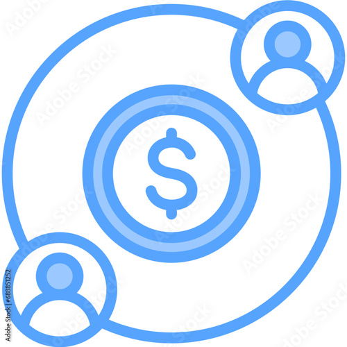 Cash Flow Blue Icon