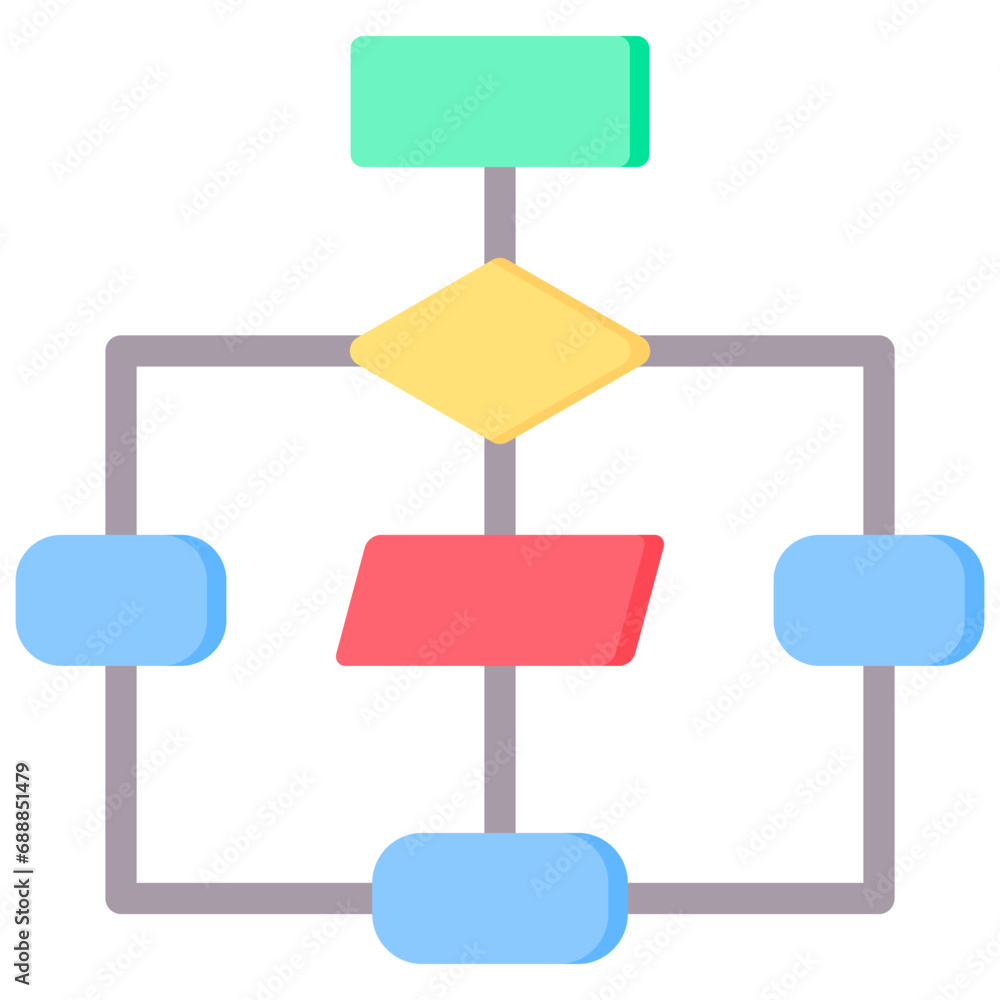 Flowchart Flat Icon Flowchart Flat Icon