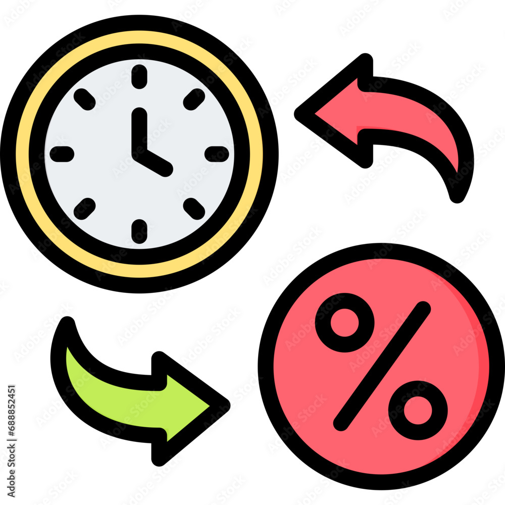 Time Outline Color Icon Time Outline Color Icon