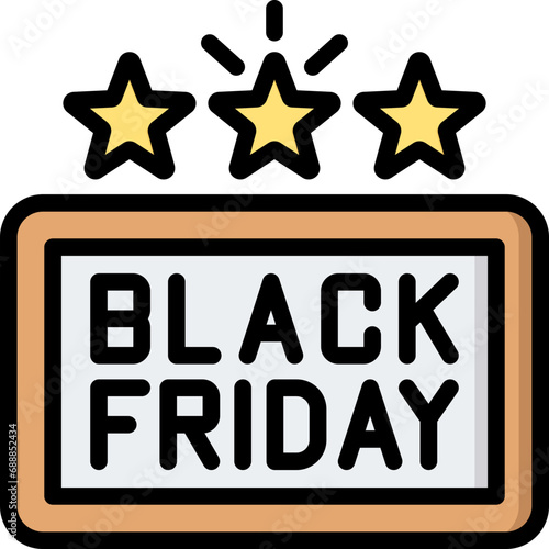 Black Friday Outline Color Icon