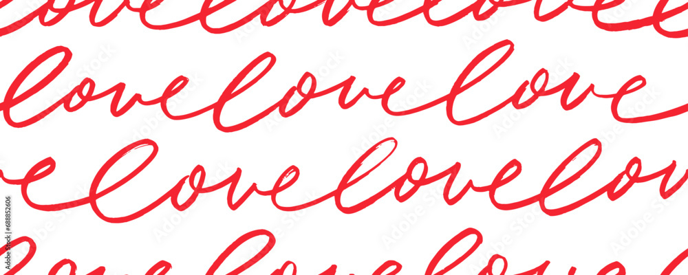 Seamless banner design with pink romantic phrases love. Brush drawn modern romantic calligraphy. Seamless banner design with pink romantic phrases love. Brush drawn modern romantic calligraphy.