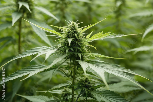 Wild hemp close-up. Cannabis leaves background.
