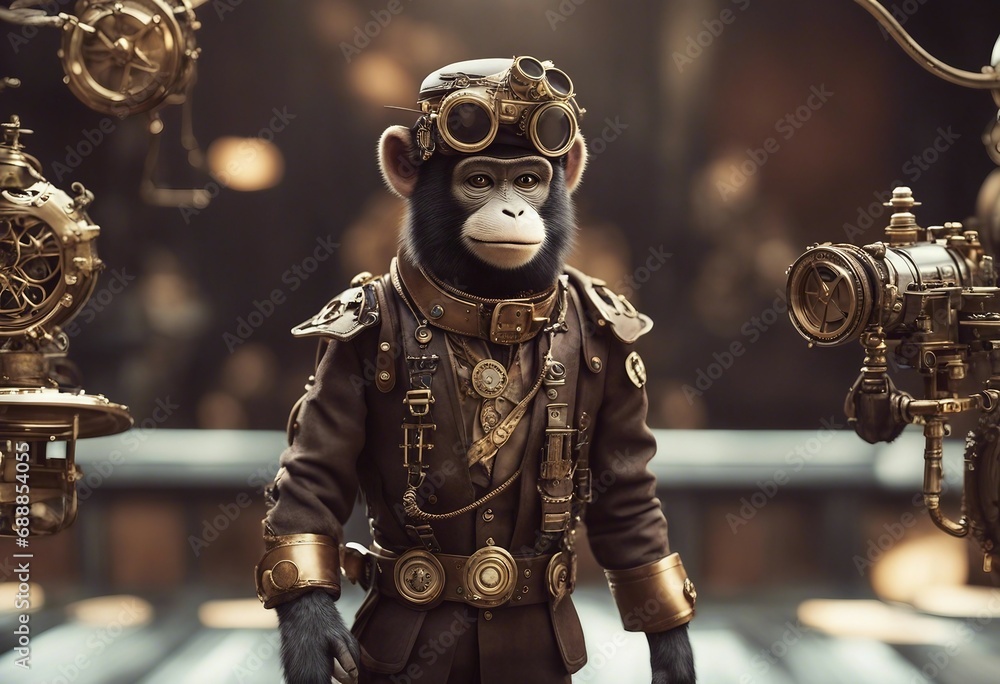 Steampunk monkey illustration Steampunk monkey illustration