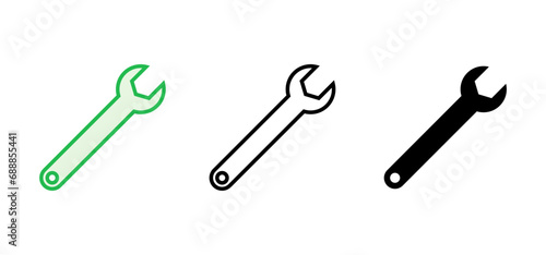 Wrench icon set. repair icon vector. tools icon vector