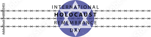 International Holocaust Remembrance Day vector. Star of David . January 27. Important day