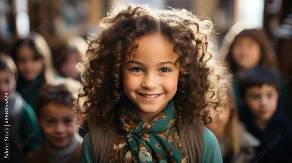 Portrait of a young child in school Portrait of a young child in school