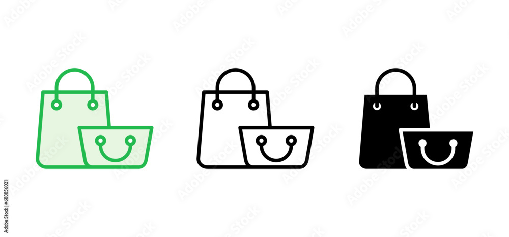 Shopping bag icon set. shopping icon vector Shopping bag icon set. shopping icon vector