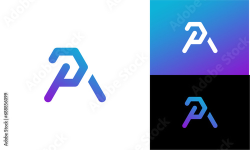 Minimal Innovative Initial AP logo and PA logo.