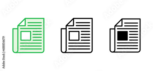 Newspaper icon set. news paper vector sign