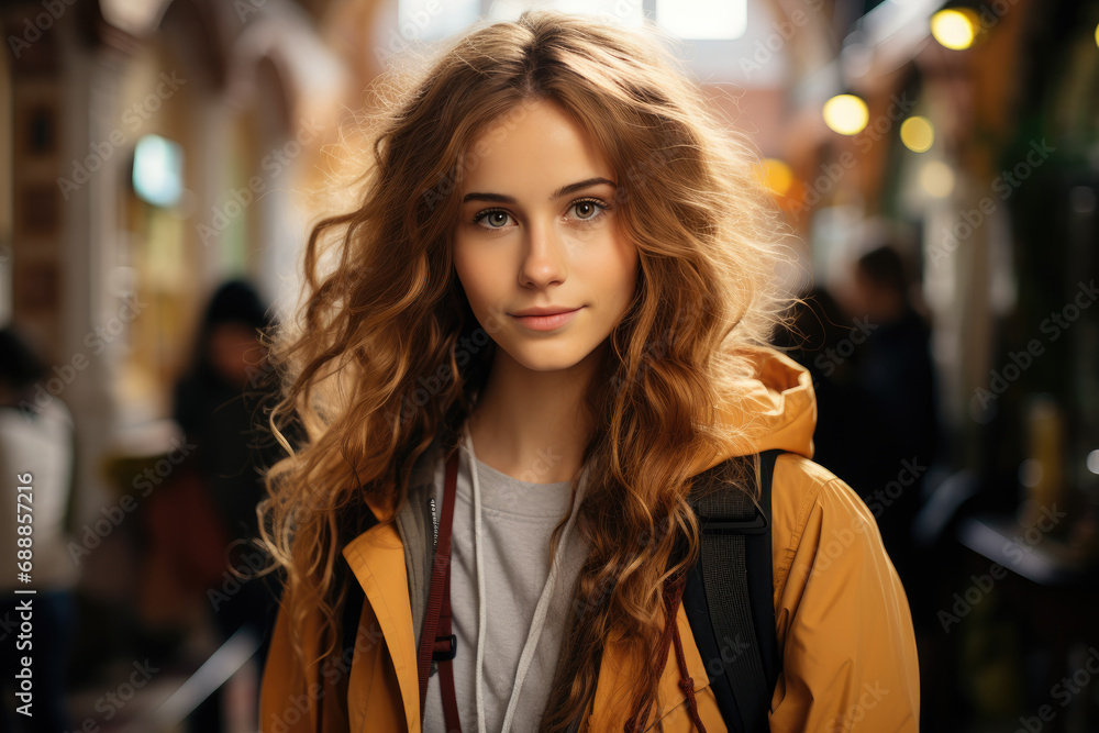 Charming teenag girl in school Charming teenag girl in school