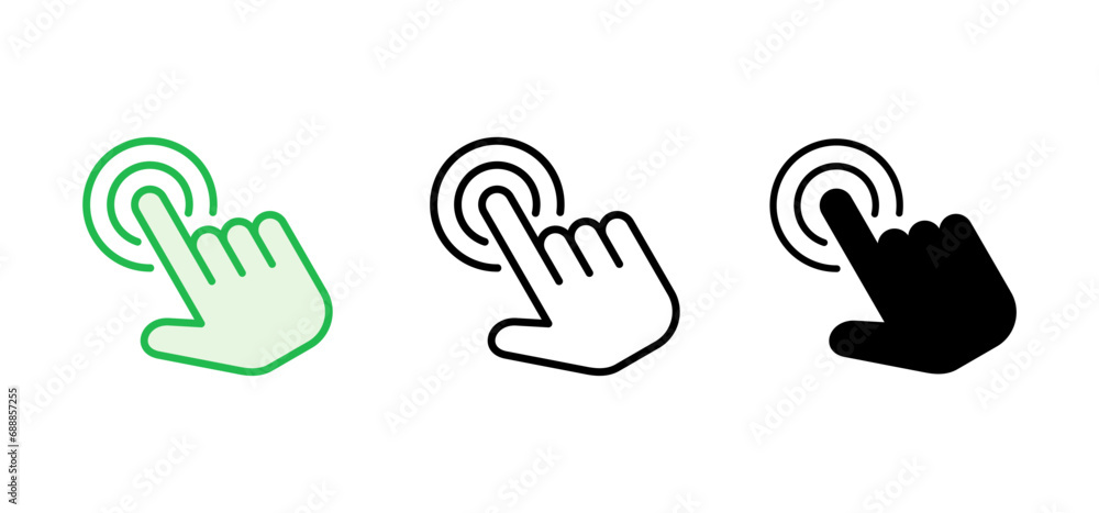 Fototapeta premium Hand click icon set. pointer icon vector. hand cursor icon vector