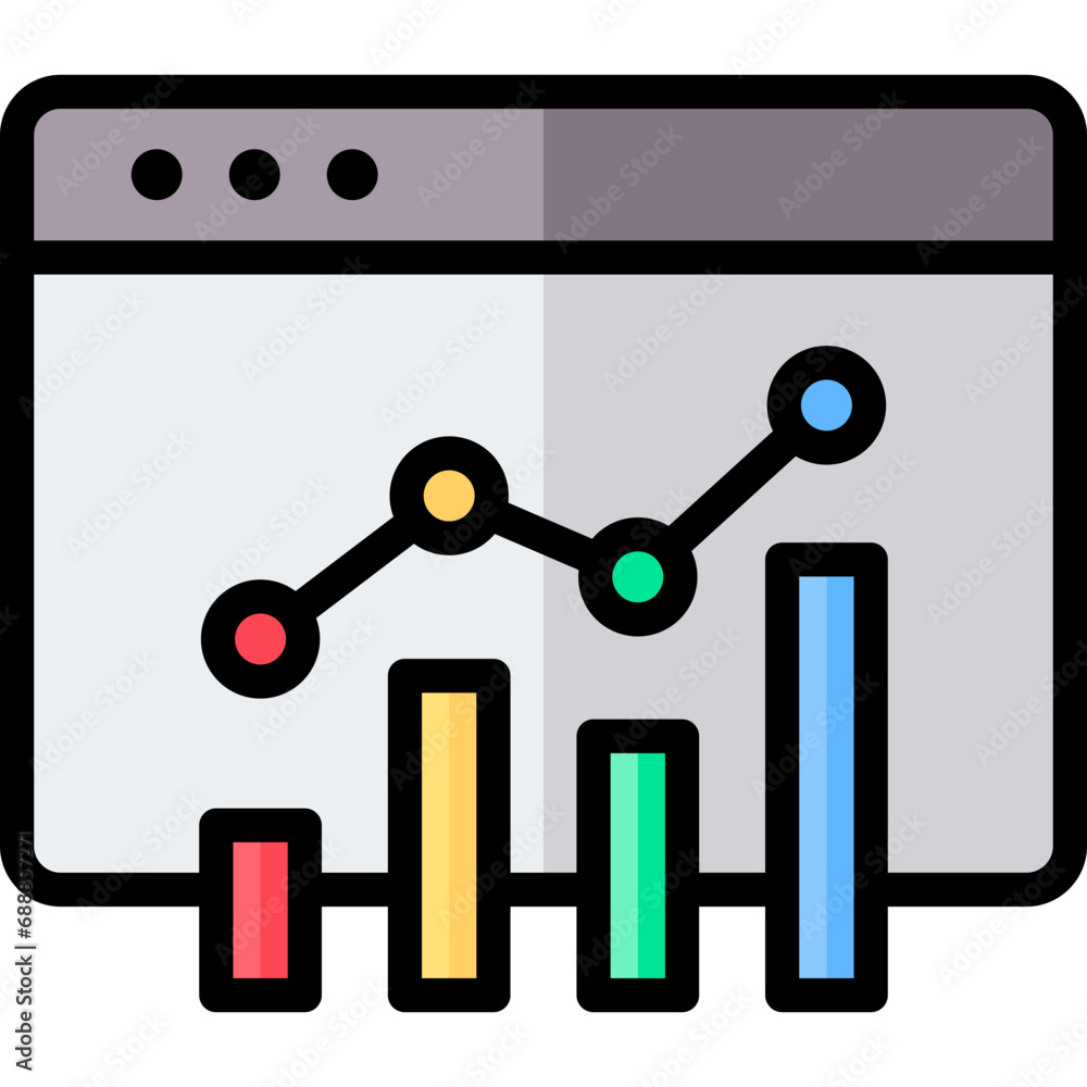 Analytics Outline Color Icon Analytics Outline Color Icon