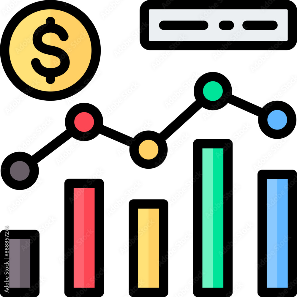 Business Analytics Outline Color Icon Business Analytics Outline Color Icon