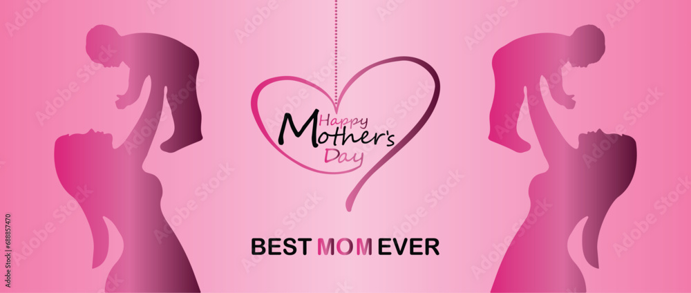 Happy Mother's Day. banner, Greeting card, poster Happy Mother's Day. banner, Greeting card, poster