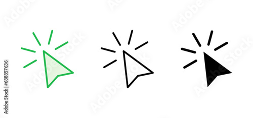 Click icon set. pointer arrow icon. cursor icon vector