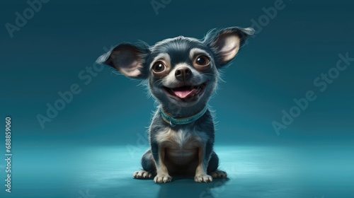 Cute baby puppy smiling. Cartoon animation style. Created with Generative AI.  
