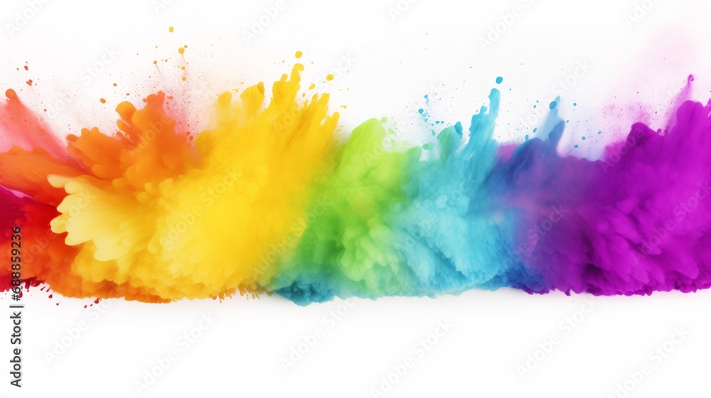 Fototapeta premium Rainbow Colored Substance on a White Background